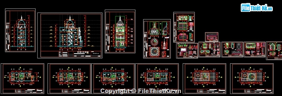 bản vẽ biệt thự,bản vẽ cad biệt thự,biệt thự cổ 4 tầng,full biệt thự 4 tầng,biệt thự 8x20m